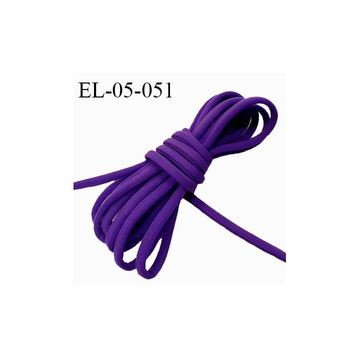 Cordon élastique 5 mm ou cache armature underwire casing galon lingerie et bain couleur violet iris prix au mètre