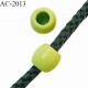 Perle en pvc couleur vert pomme diamètre 10 mm hauteur 9 mm pour cordon de 4 mm de diamètre prix à l'unité