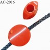 Perle en pvc couleur rouge clair largeur 21 mm hauteur 20 mm pour cordon de 5 mm de diamètre prix à l'unité