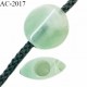 Perle en pvc couleur vert effet pierre de jade largeur 21 mm hauteur 20 mm pour cordon de 5 mm de diamètre prix à l'unité