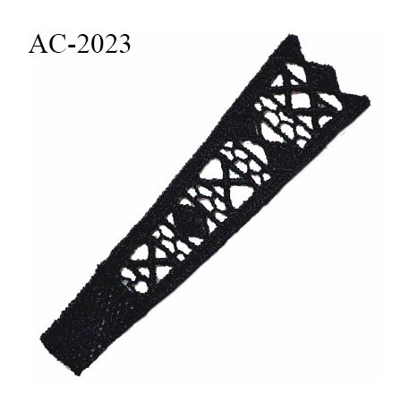 Guipure décor ornement spécial lingerie haut de gamme motif à coudre couleur noir longueur 11 cm prix à la pièce