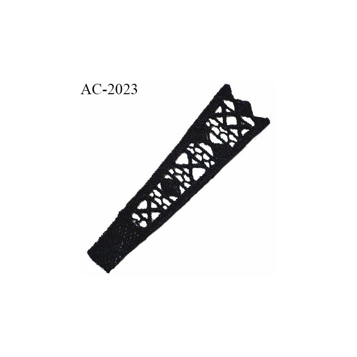 Guipure décor ornement spécial lingerie haut de gamme motif à coudre couleur noir longueur 11 cm prix à la pièce