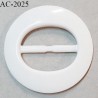 Boucle 43 mm pvc couleur naturel diamètre 69 mm épaisseur 5 mm largeur du passage pour sangles et autres 43 mm prix à l'unité