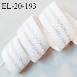 Elastique 20 mm couleur naturel avec petites bandes gomme fabriqué en France largeur 20 mm prix au mètre