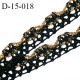 Dentelle crochet 15 mm couleur noir et or largeur 15 mm prix au mètre