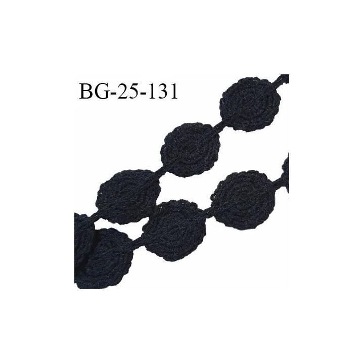Galon 25 mm coton couleur noir largeur 25 mm prix au mètre