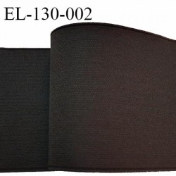 Elastique plat 130 mm couleur marron brodé sur les bords forte élasticité allongement +40% largeur 130 mm prix au mètre