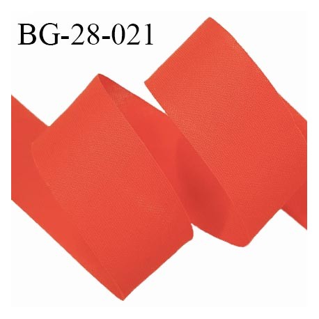 Biais à plat 28 mm à plier en polycoton couleur orange coquelicot largeur 28 mm prix au mètre