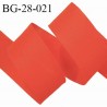 Biais à plat 28 mm à plier en polycoton couleur orange coquelicot largeur 28 mm prix au mètre