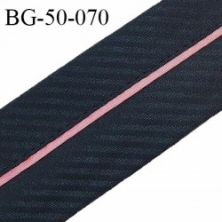 Biais ganse réhausse de pantalon couleur noir et rose largeur 5 cm souple très solide prix au mètre