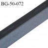 Sangle biais ruban couleur gris et noir inscription JOOHPUR largeur 5 cm souple très solide prix au mètre