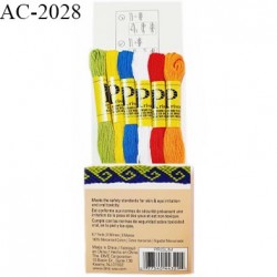 Mini pack de 6 échevettes en coton 100% mercerisé Prism DMC Surf avec schéma explicatif prix à l'unité