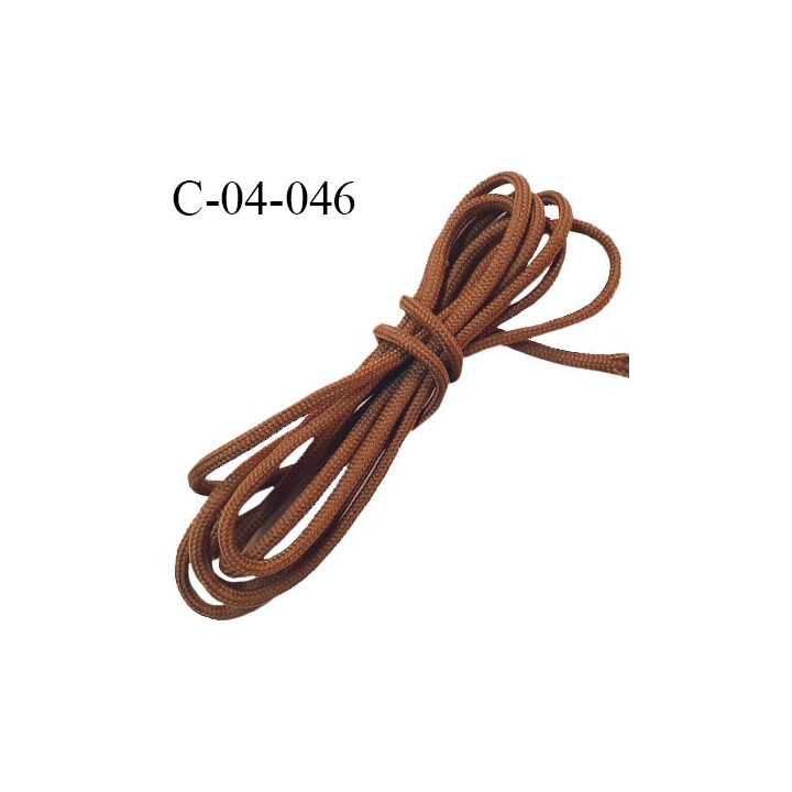 Cordon 4 mm très solide couleur marron diamètre 4 mm prix au mètre
