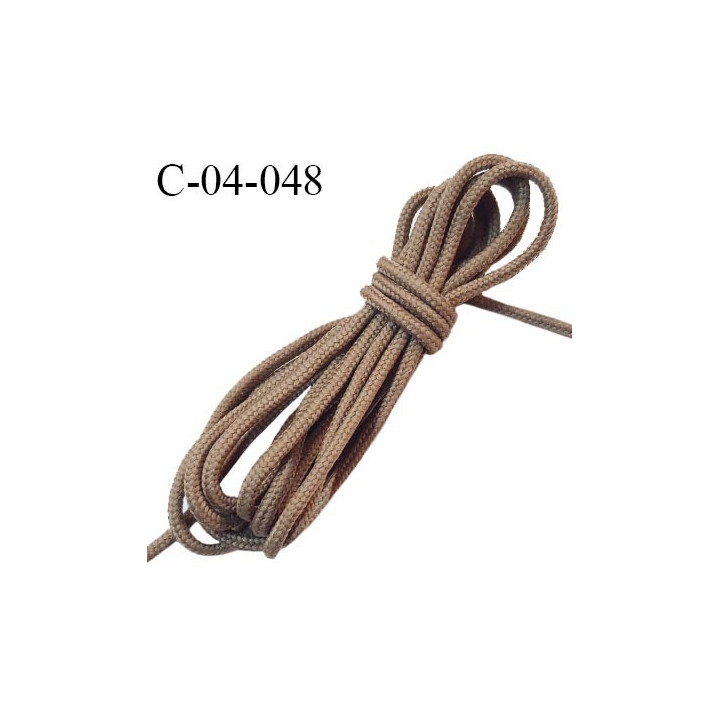 Cordon 4 mm très solide couleur marron glacé diamètre 4 mm prix au mètre