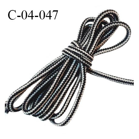 Cordon 4 mm très solide couleur noir et gris diamètre 4 mm prix au mètre