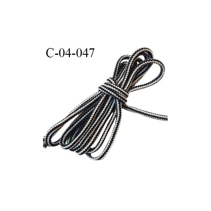 Cordon 4 mm très solide couleur noir et gris diamètre 4 mm prix au mètre