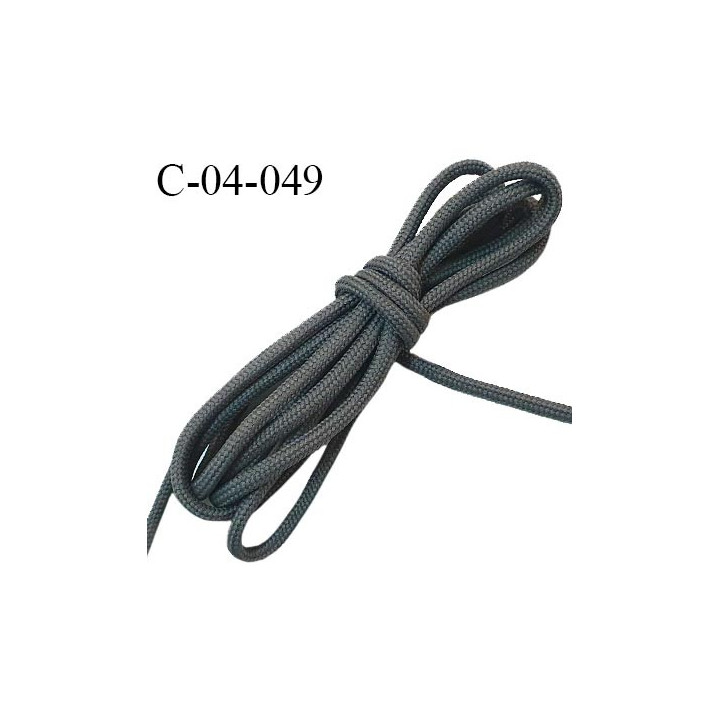 Cordon 4 mm très solide couleur gris diamètre 4 mm prix au mètre