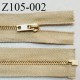 Fermeture zip 105 cm séparable couleur beige foncé longueur 105 cm largeur 2.7 cm en coton glissière en métal prix à la pièce