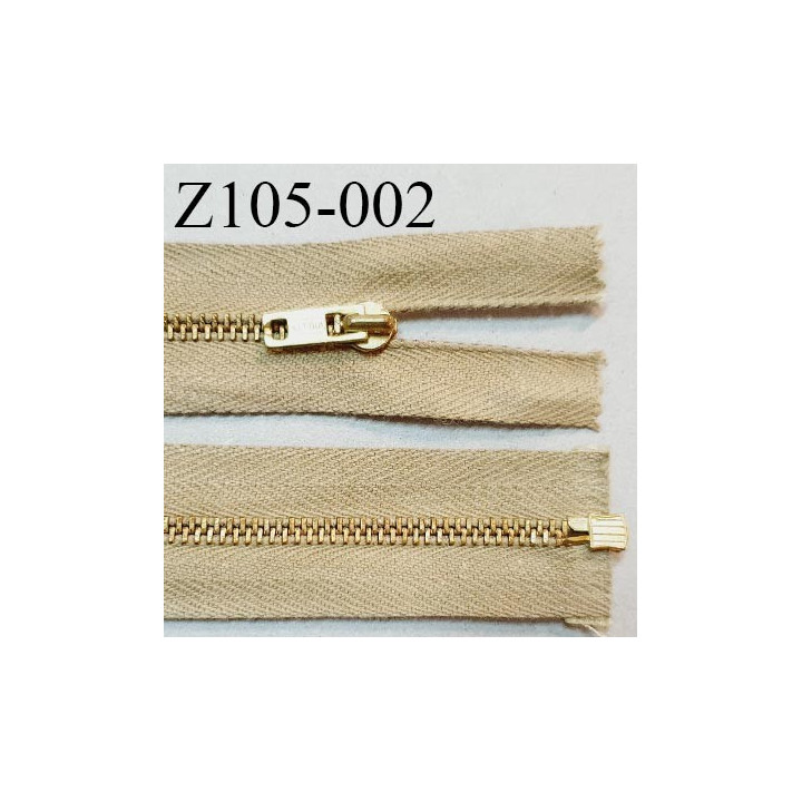 Fermeture zip 105 cm séparable couleur beige foncé longueur 105 cm largeur 2.7 cm en coton glissière en métal prix à la pièce