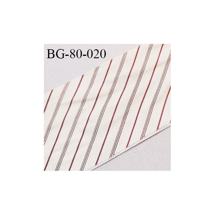 Galon ganse rehausse de pantalon 80 cm couleur beige et bordeaux haut de gamme largeur 80 cm prix au mètre