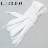 Lacet plat 140 cm couleur blanc largeur 10 mm longueur 1400 cm embout gainé prix pour une paire