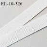 Elastique couture 10 mm couleur naturel élastique souple allongement +140% largeur 10 mm épaisseur 1 mm prix au mètre