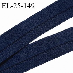 Elastique 25 mm haut de gamme couleur bleu marine fabriqué en France largeur 25 mm allongement + 150% prix au mètre