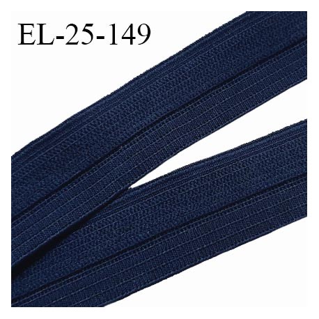 Elastique 25 mm haut de gamme couleur bleu marine fabriqué en France largeur 25 mm allongement + 150% prix au mètre