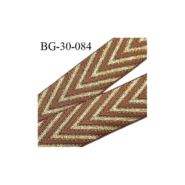 Galon ruban 30 mm couleur marron et doré très beau largeur 30 mm prix au mètre