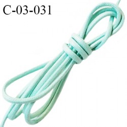 Cordon 3.5 mm en coton très solide couleur vert d'eau diamètre 3.5 mm prix au mètre