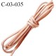 Cordon 3.5 mm en coton ciré très solide couleur beige rosé diamètre 3.5 mm prix au mètre