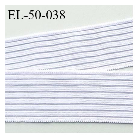 Elastique plat fronceur ou à froncer ou à smock largeur 50 mm couleur naturel écru polyamide gomme séchage rapide prix au mètre