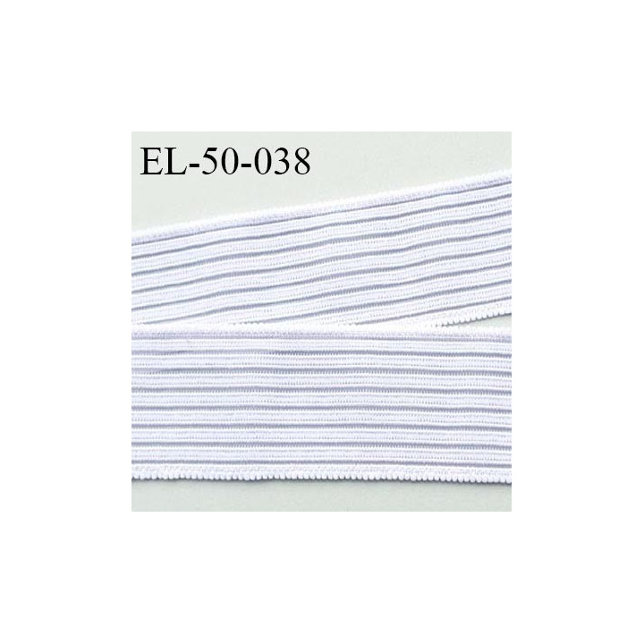 Elastique plat fronceur ou à froncer ou à smock largeur 50 mm couleur naturel écru polyamide gomme séchage rapide prix au mètre
