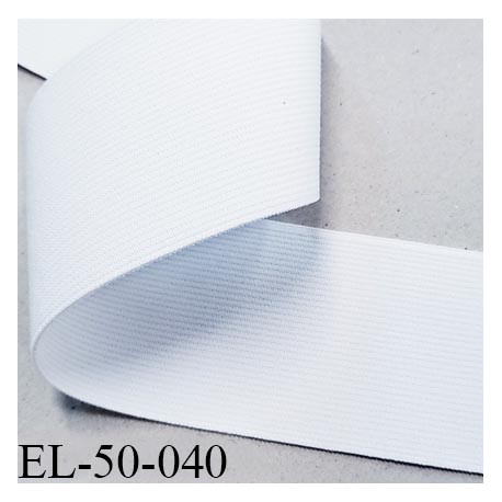Elastique polygomme 50 mm haut de gamme couleur écru farbiqué en France largeur 50 mm allongement +70% prix au mètre