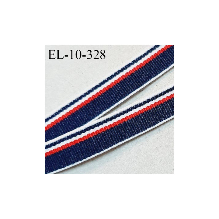 Elastique 10 mm lingerie haut de gamme fabriqué en France couleur bleu blanc rouge bonne élasticité prix au mètre