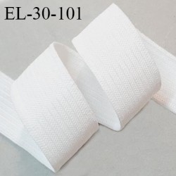 Elastique 30 mm haut de gamme couleur naturel élastique souple fabriqué en France allongement +150% largeur 30 mm prix au mètre