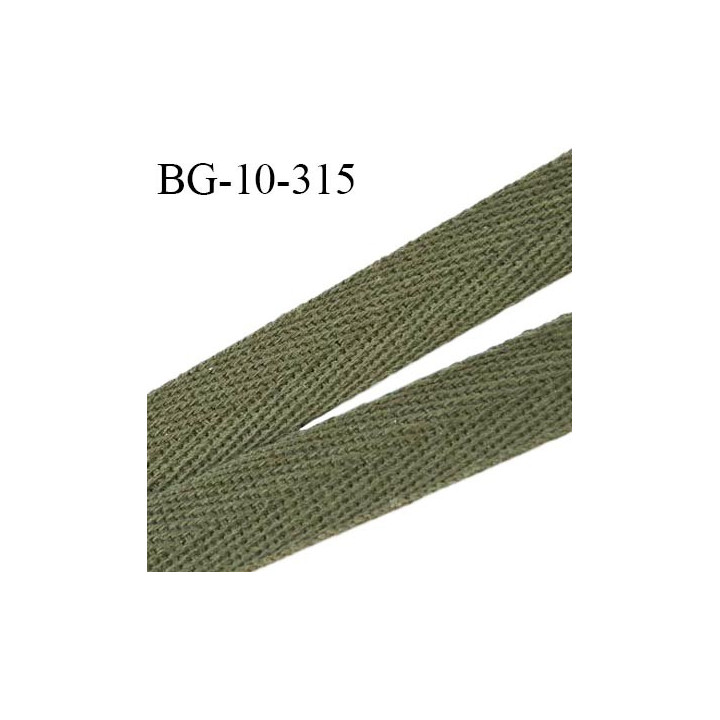Biais sergé 10 mm couleur vert kaki largeur 10 mm prix au mètre