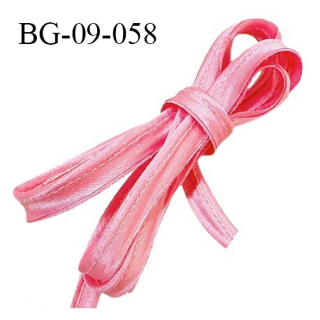 Passepoil 9 mm style satin couleur rose clair avec cordon intérieur largeur 2 mm prix au mètre