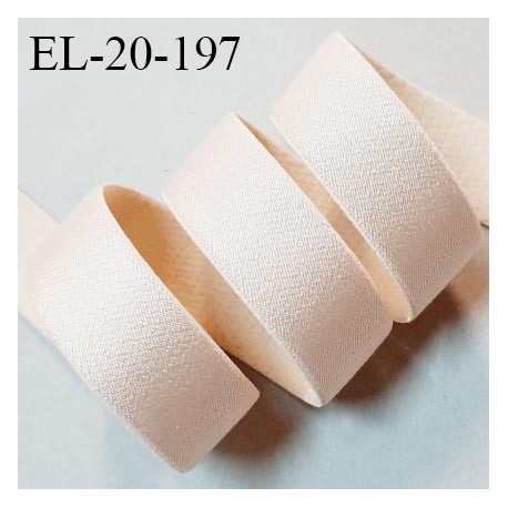 Elastique 20 mm lingerie haut de gamme couleur soie brillant bonne élasticité allongement +50% largeur 20 mm prix au mètre