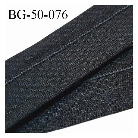 Biais ganse réhausse couleur noir avec liseré gris largeur 5 cm souple très solide prix au mètre