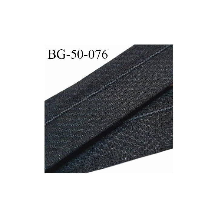 Biais ganse réhausse couleur noir avec liseré gris largeur 5 cm souple très solide prix au mètre