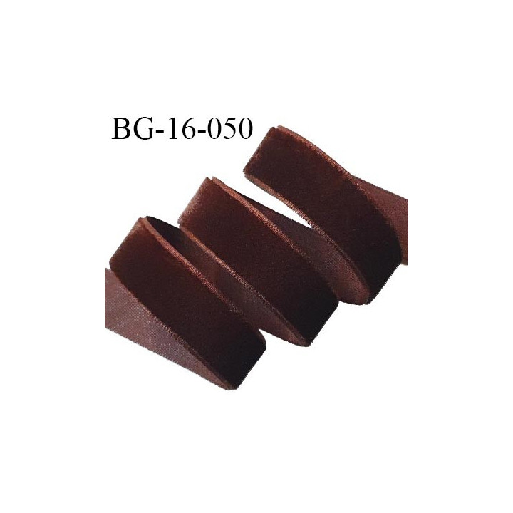 Galon ruban velours 16 mm couleur marron largeur 16 mm prix au mètre