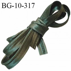 Passepoil satin 10 mm couleur vert sapin largeur 10 mm avec lien cordon coton intérieur 2 mm prix du mètre