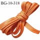 Passepoil satin 10 mm couleur orange largeur 10 mm avec lien cordon coton intérieur 2 mm prix du mètre