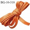 Passepoil satin 10 mm couleur orange largeur 10 mm avec lien cordon coton intérieur 2 mm prix du mètre