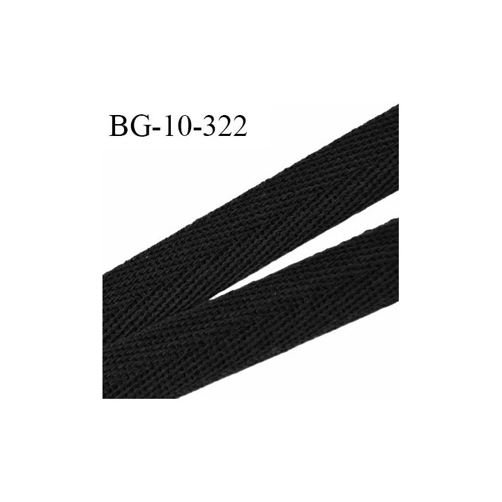 Biais sergé 10 mm 100% coton couleur noir largeur 10 mm prix au mètre