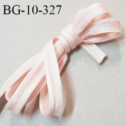 Passepoil satin 10 mm couleur rose pâle largeur 10 mm avec lien cordon coton intérieur 2 mm prix du mètre