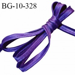 Passepoil satin 10 mm couleur violet largeur 10 mm avec lien cordon coton intérieur 2 mm prix du mètre