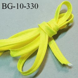 Passepoil satin 10 mm couleur jaune fluo largeur 10 mm avec lien cordon coton intérieur 2 mm prix du mètre