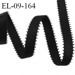 Elastique picot 9 mm couleur noir haut de gamme superbe avec picots de chaque côté largeur 9 mm prix au mètre